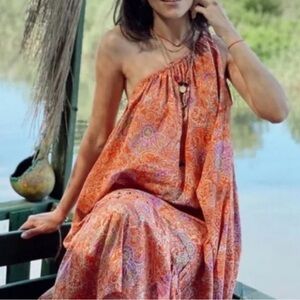 Zara Printed Asymmetric Maxi - Size S